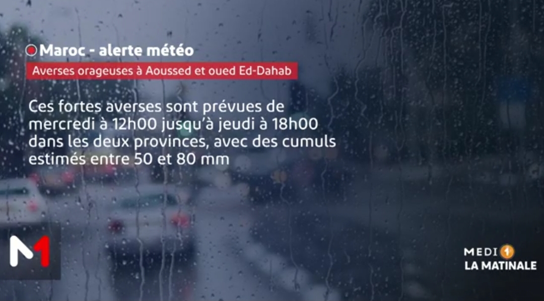 Météo : Averses orageuses dans les provinces d’Aousserd et de Oued Ed-Dahab