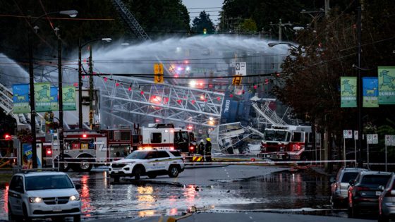 L’incendie ayant probablement causé l’effondrement d’une grue est maîtrisé